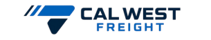Cal West Freight Lines logo - modern blue design symbolizing speed and reliability in nationwide freight services